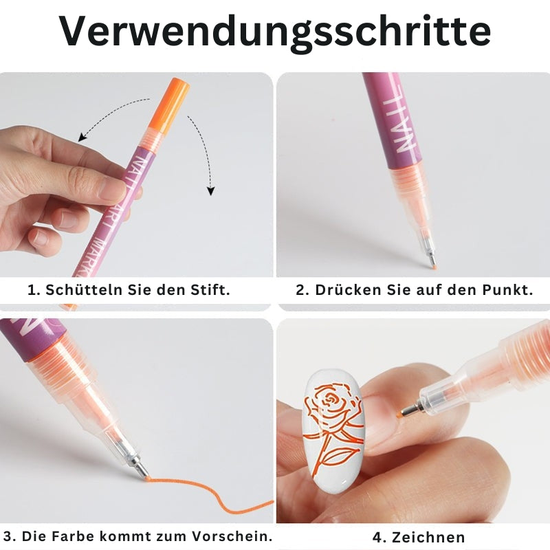 GlamSketch – Nail Art Pen Set in 12 Colors