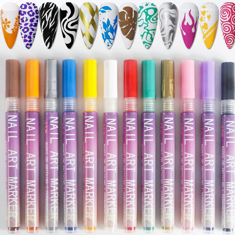 GlamSketch – Nail Art Pen Set in 12 Colors