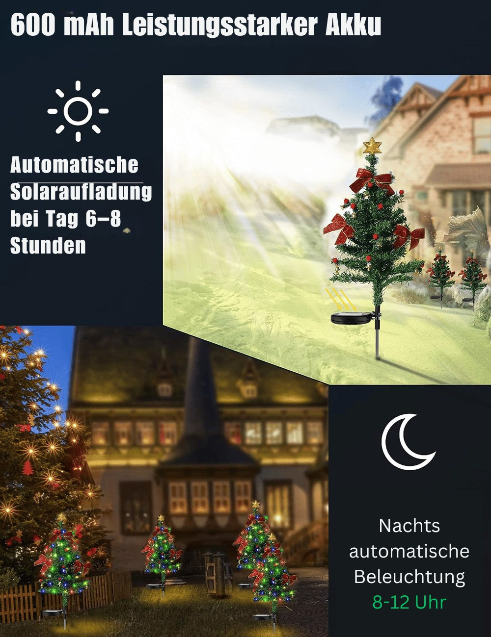 GlowTree – Solar Christmas Trees, String Lights, Outdoor Decoration, Waterproof