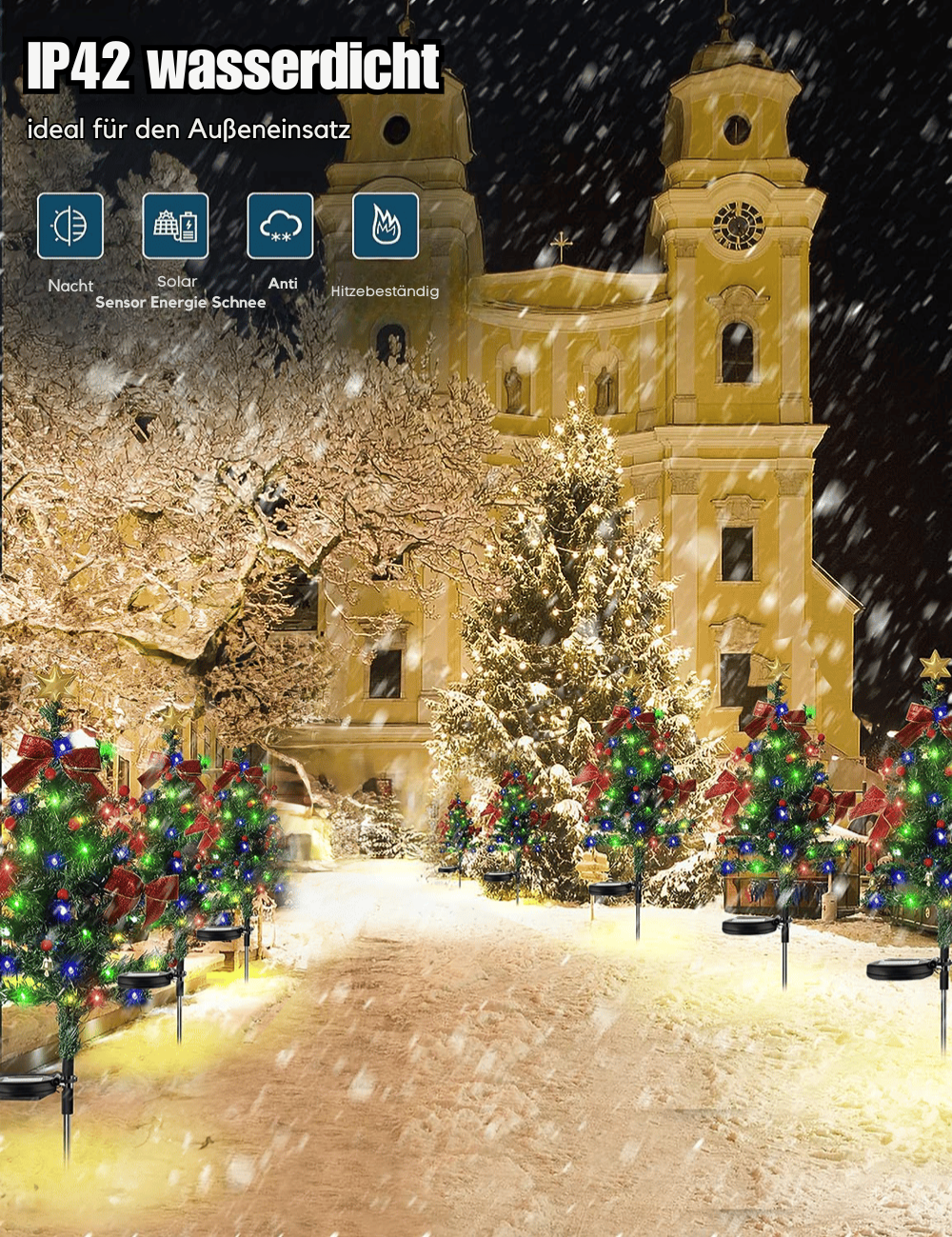 GlowTree – Solar Christmas Trees, String Lights, Outdoor Decoration, Waterproof