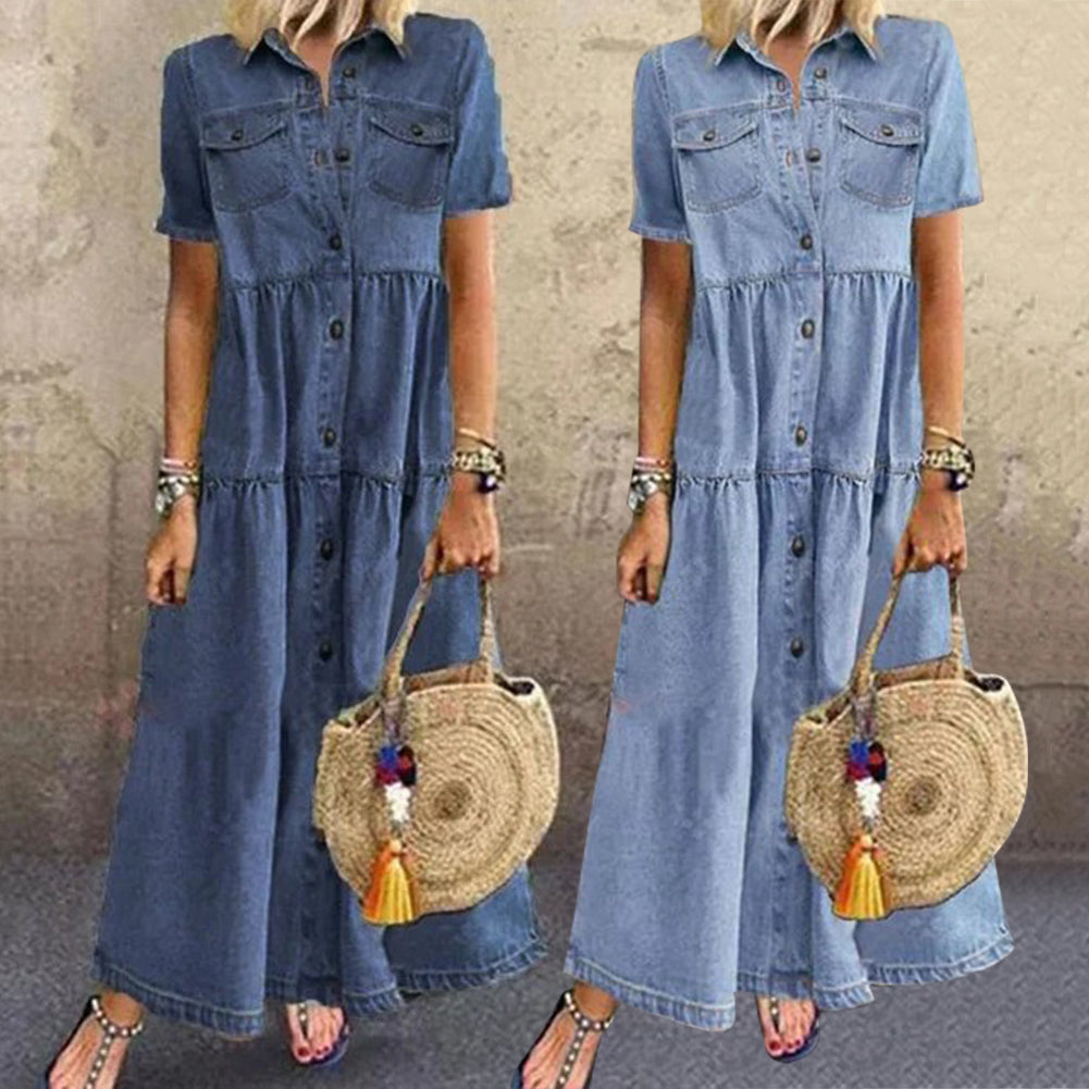 Gudelia – Casual Short Sleeve Dress with Pocket