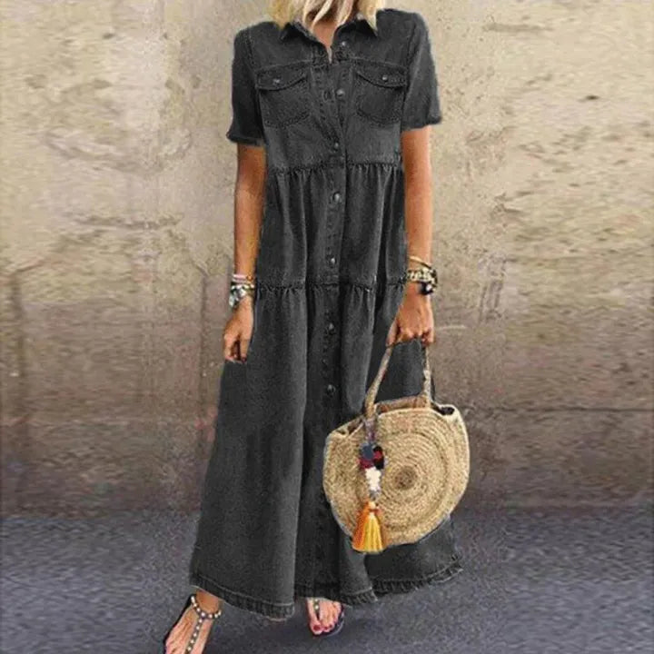Gudelia – Casual Short Sleeve Dress with Pocket