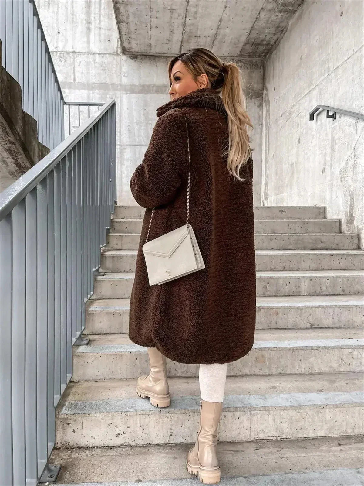 Gwenna - Teddy Plush Coat with Buttons
