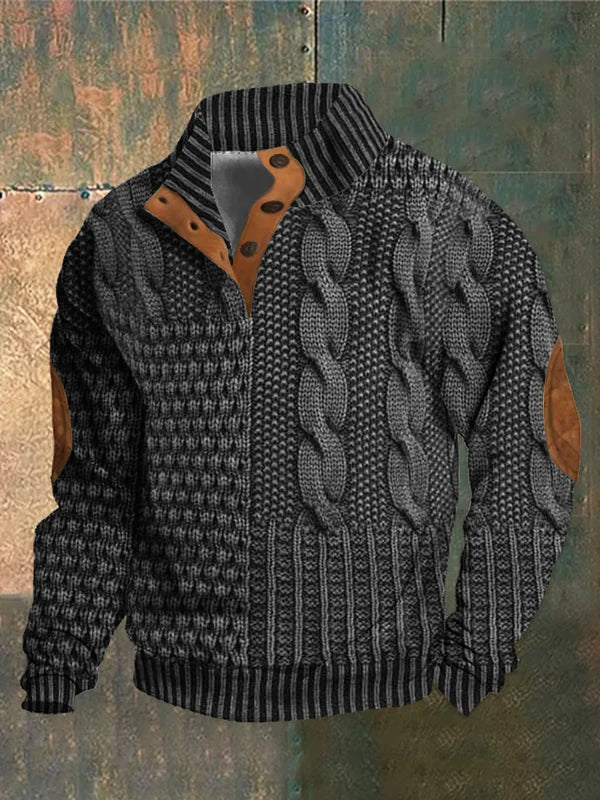 Gwydion – Flickwerk Sweater with Cable Knit Pattern