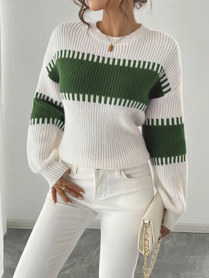Gyneth - Long-Sleeved Sweater with Round Neckline