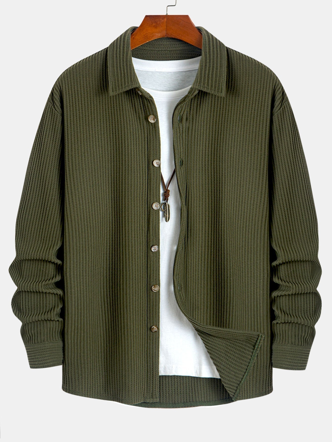 Hadrian – Long Sleeve Shirt with Waffle Texture
