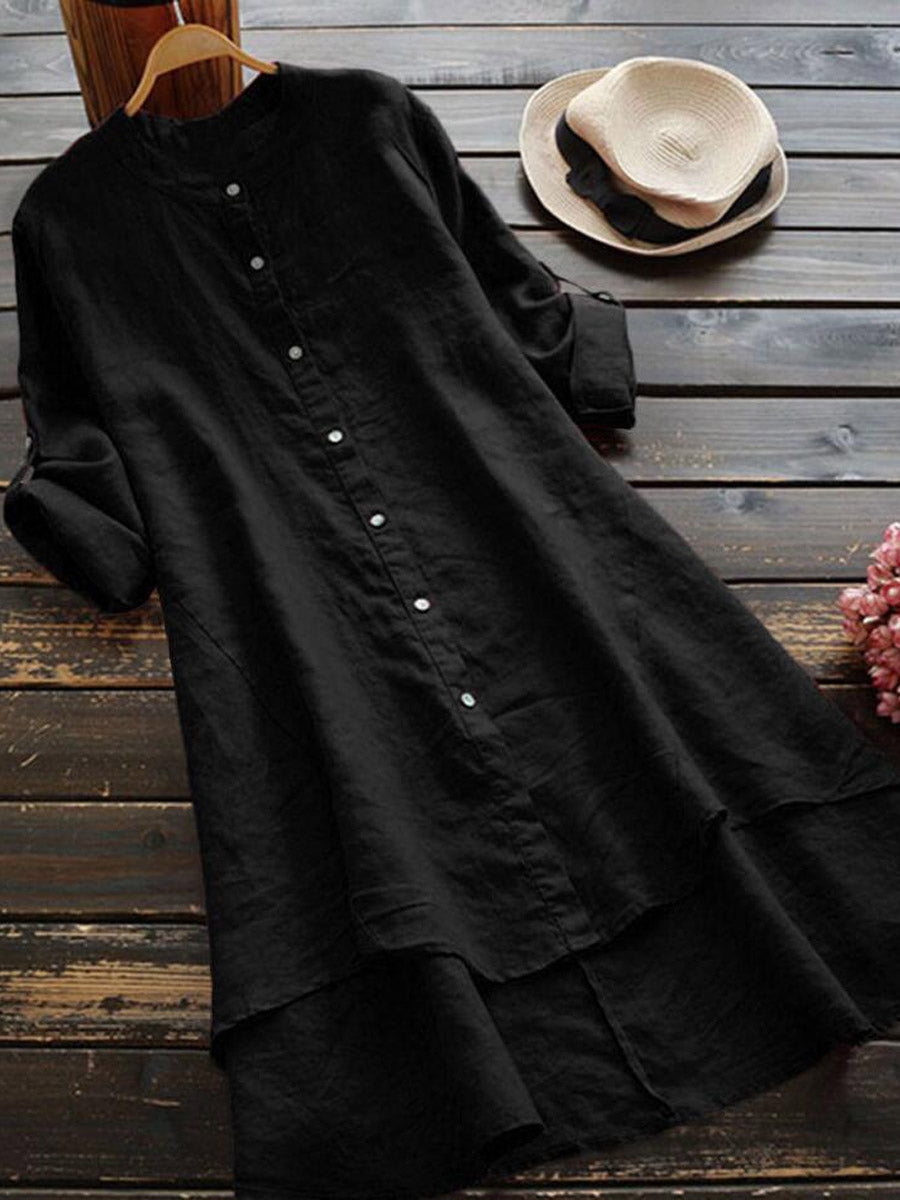 Haleena – Casual Linen Shirt Dress
