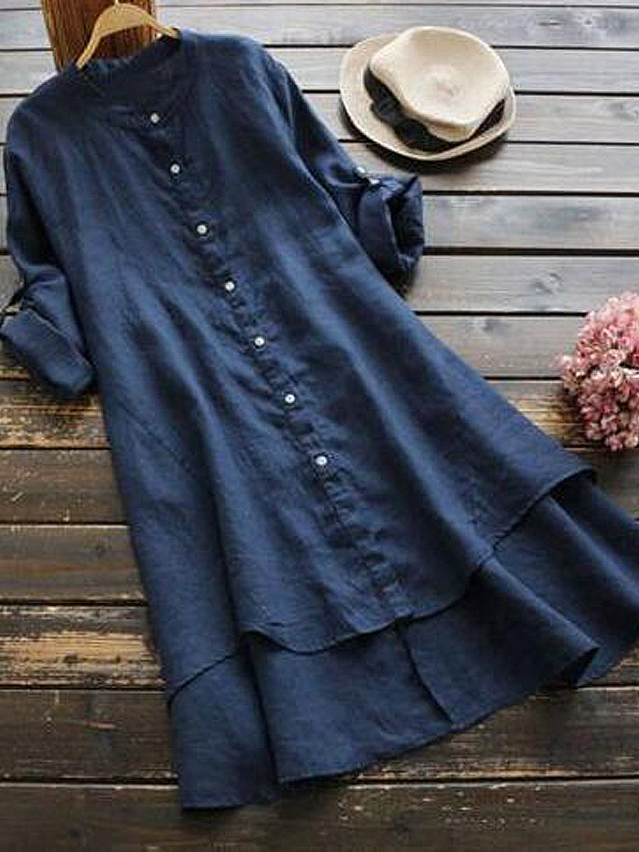 Haleena – Casual Linen Shirt Dress