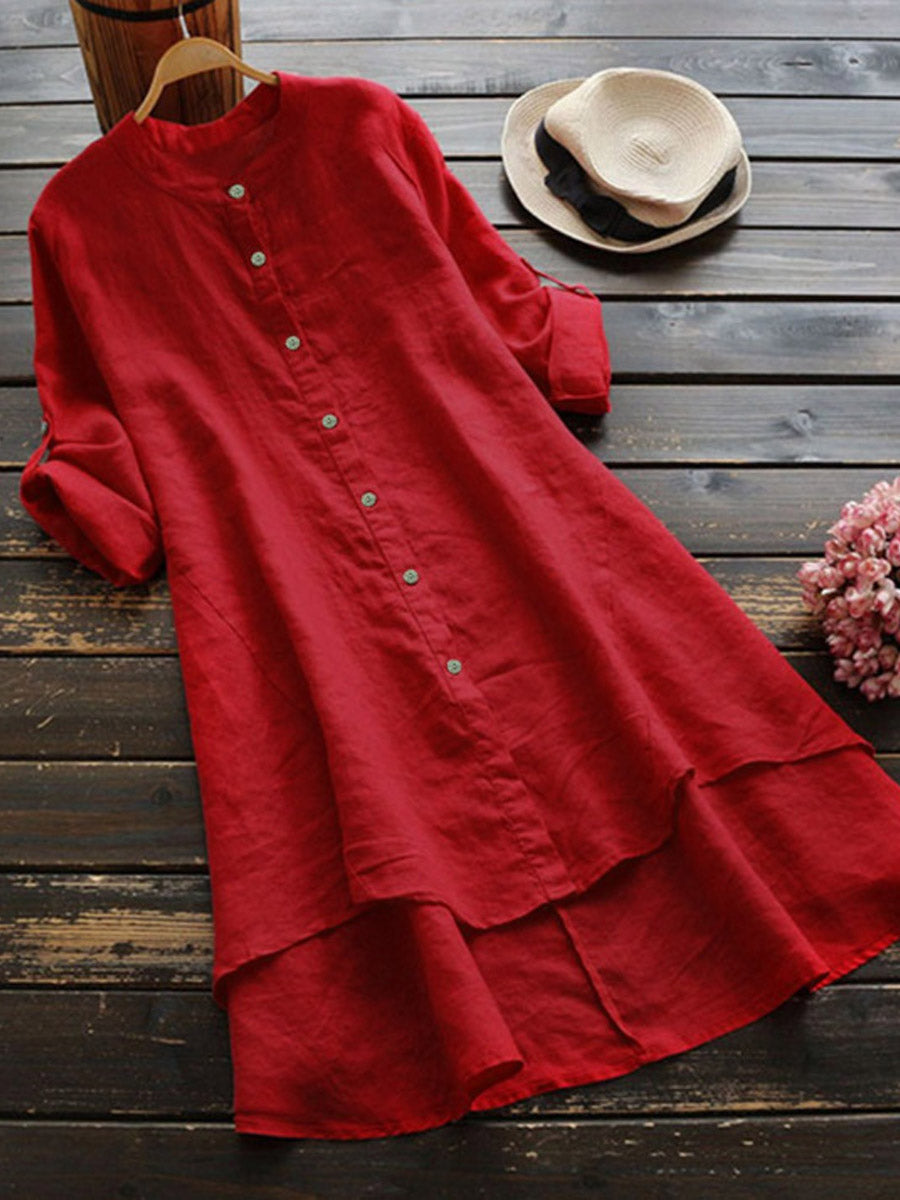 Haleena – Casual Linen Shirt Dress