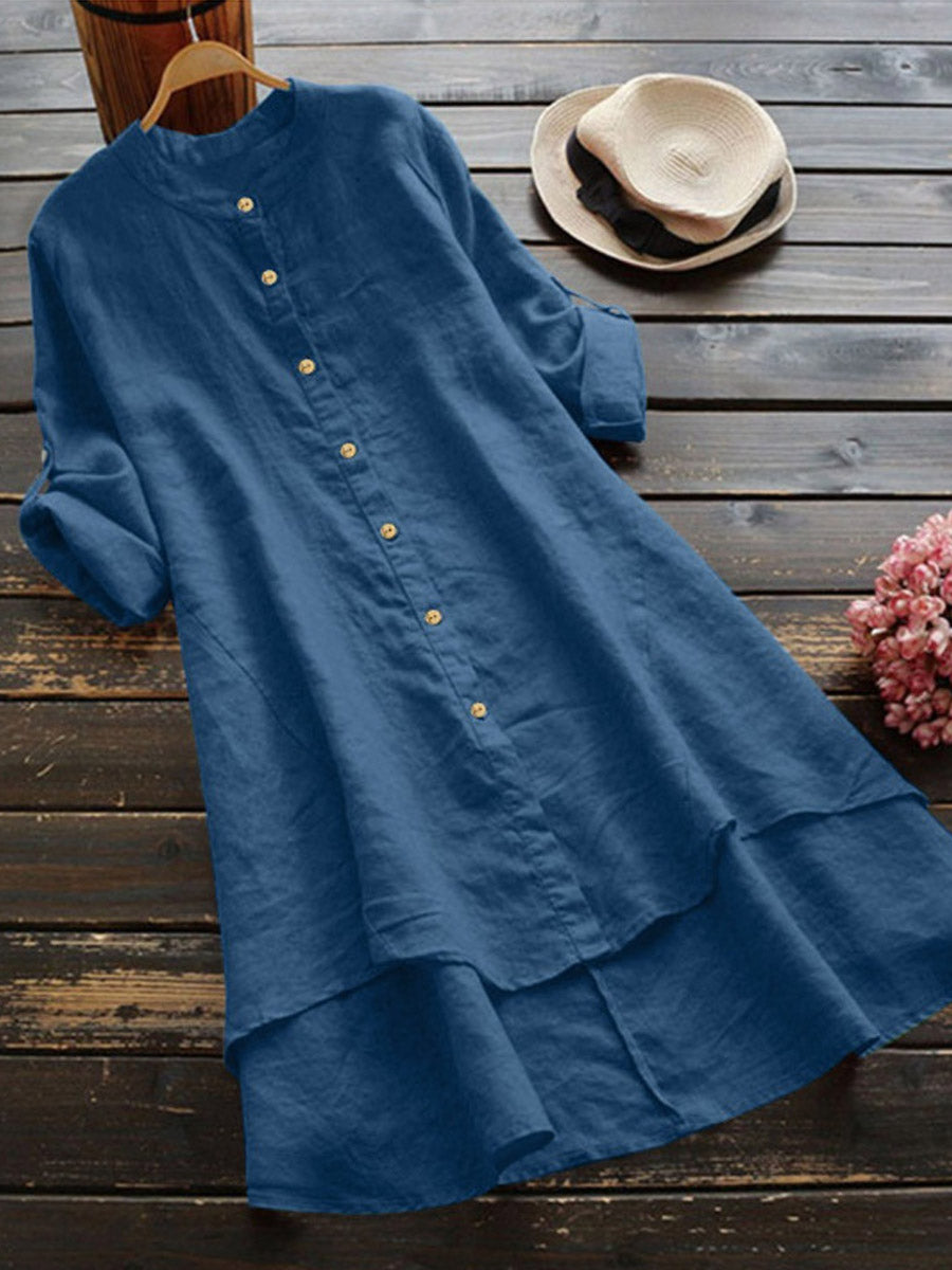 Haleena – Casual Linen Shirt Dress
