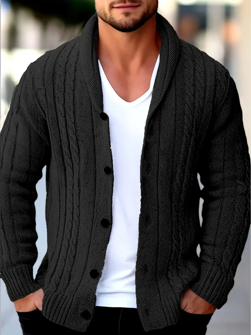 Hatem - Casual Knit Cardigan with Long Sleeves
