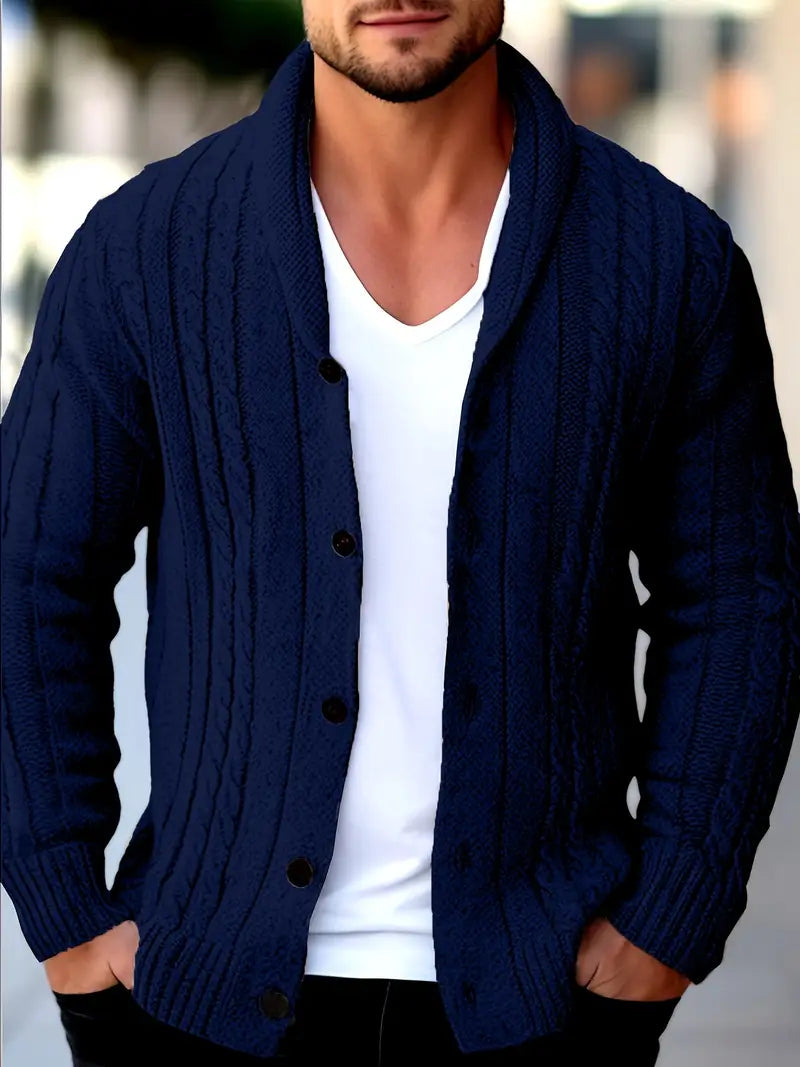 Hatem - Casual Knit Cardigan with Long Sleeves