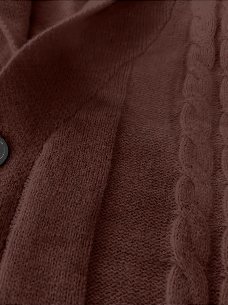 Hatem - Casual Knit Cardigan with Long Sleeves
