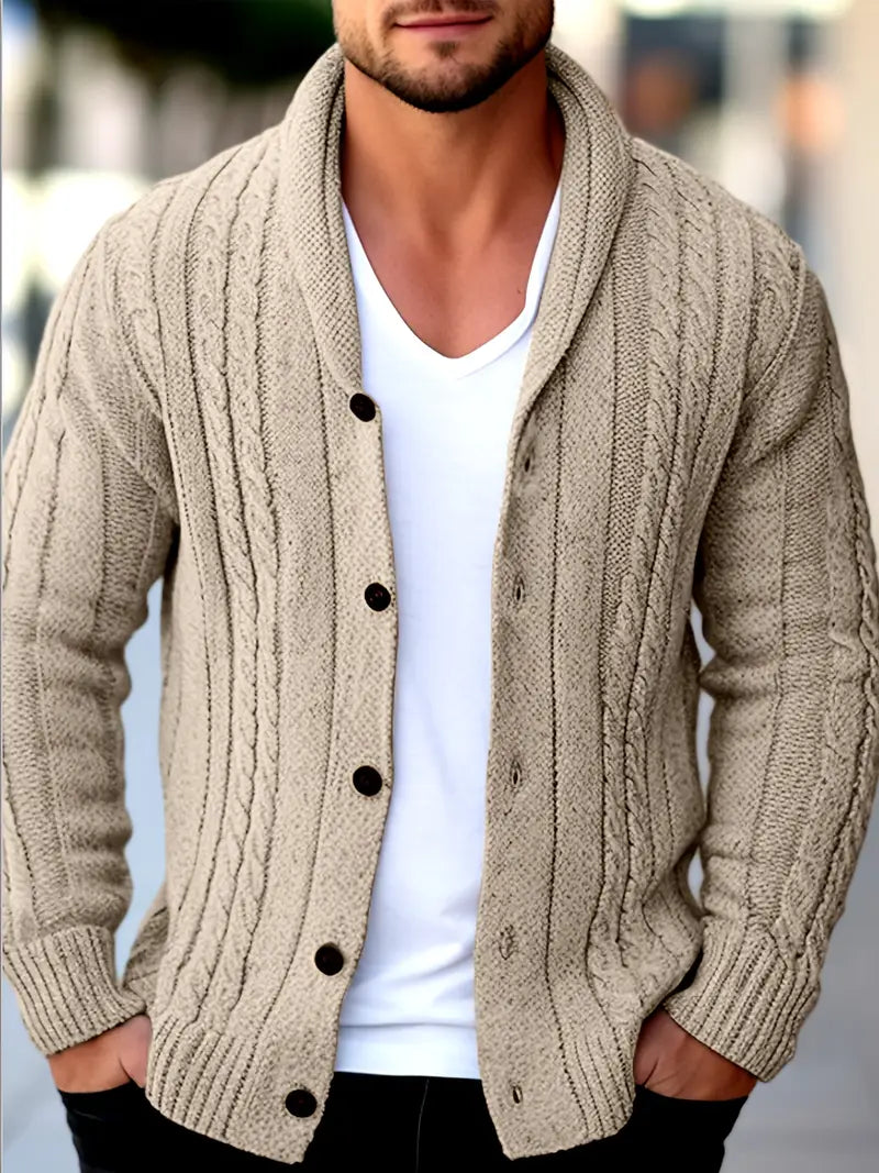 Hatem - Casual Knit Cardigan with Long Sleeves