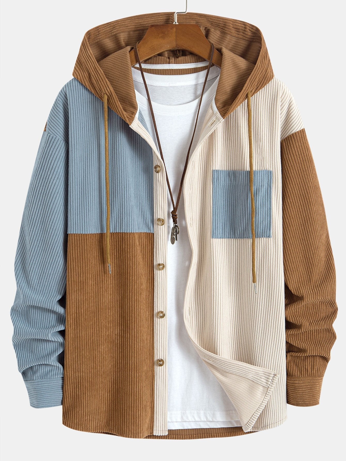 Herk – Set of Hooded Sweater and Corduroy Patchwork Pants