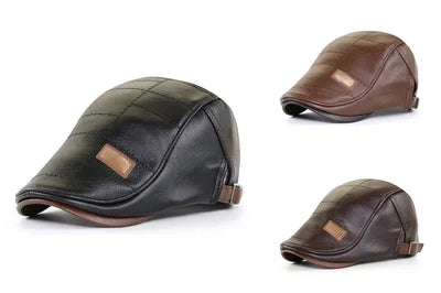 High-Quality Trendy Leather Beret
