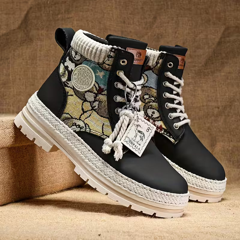 Hilarie - Non-Slip Sneakers with Teddy Prints