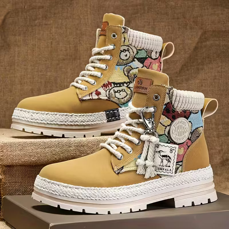 Hilarie - Non-Slip Sneakers with Teddy Prints
