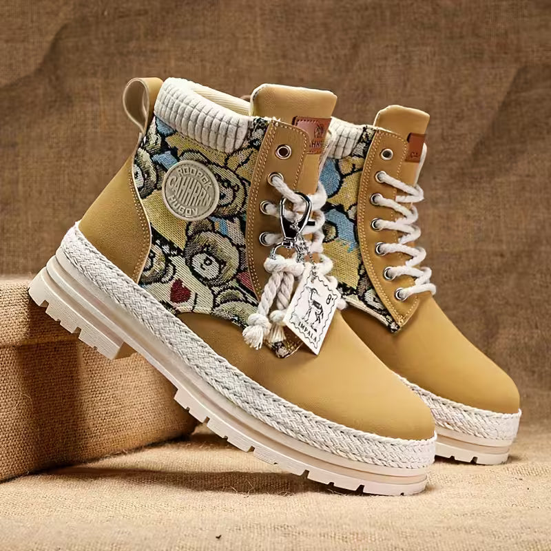 Hilarie - Non-Slip Sneakers with Teddy Prints