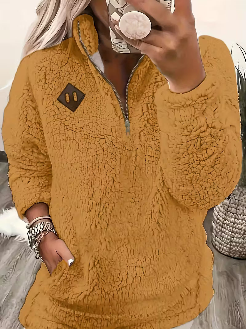 Humera - Elegant Long Sleeve Jacket with Zipper