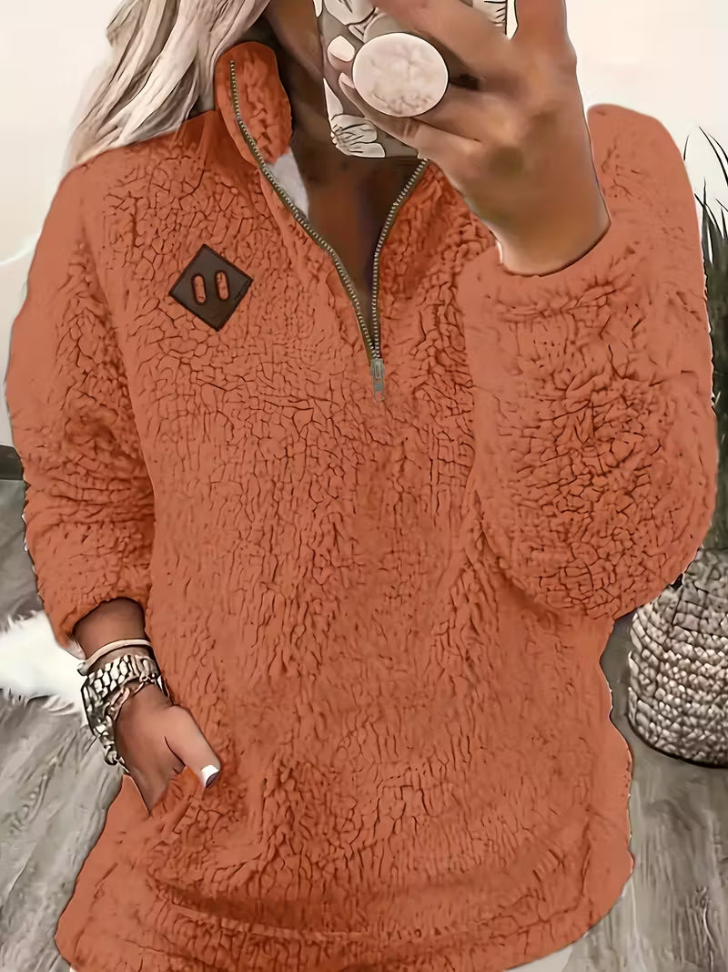 Humera - Elegant Long Sleeve Jacket with Zipper