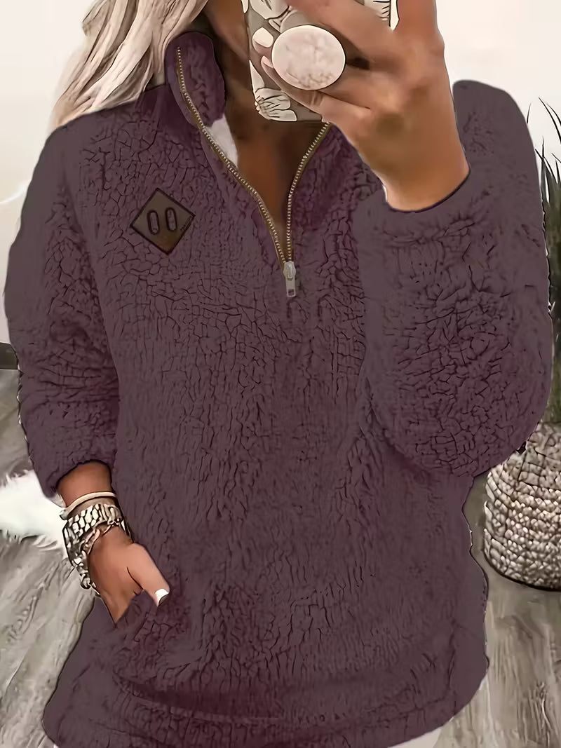 Humera - Elegant Long Sleeve Jacket with Zipper