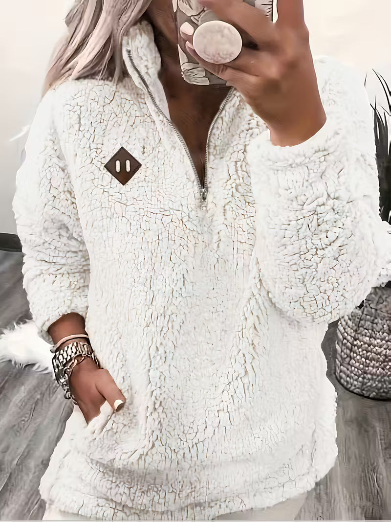 Humera - Elegant Long Sleeve Jacket with Zipper