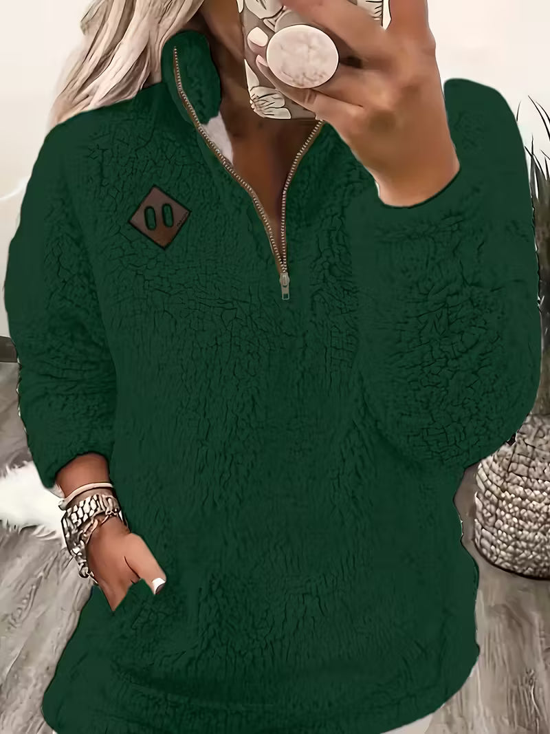 Humera - Elegant Long Sleeve Jacket with Zipper