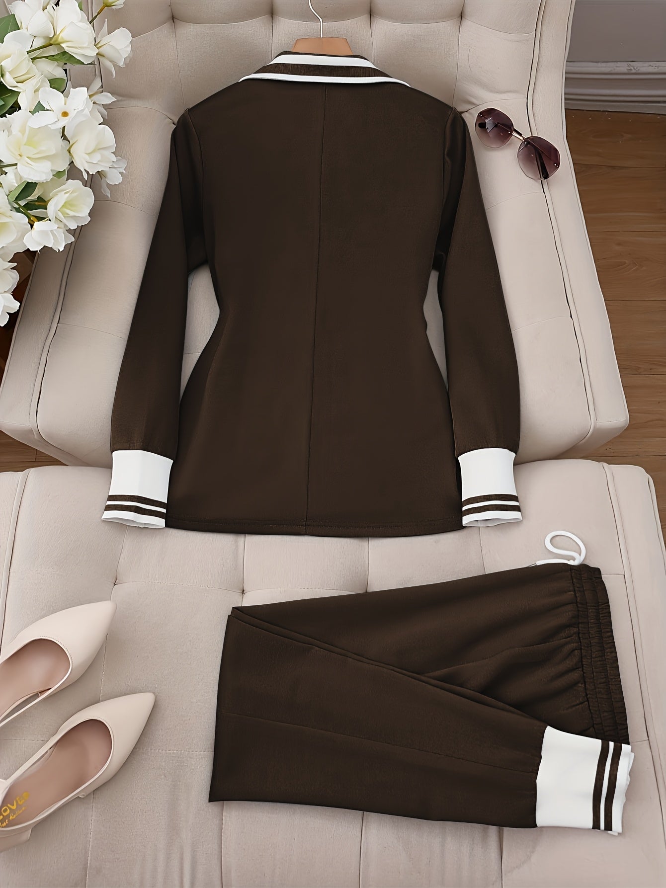 Ingelore - Stylish Striped Two-Piece Set