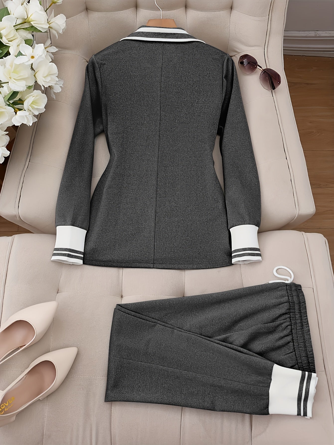 Ingelore - Stylish Striped Two-Piece Set
