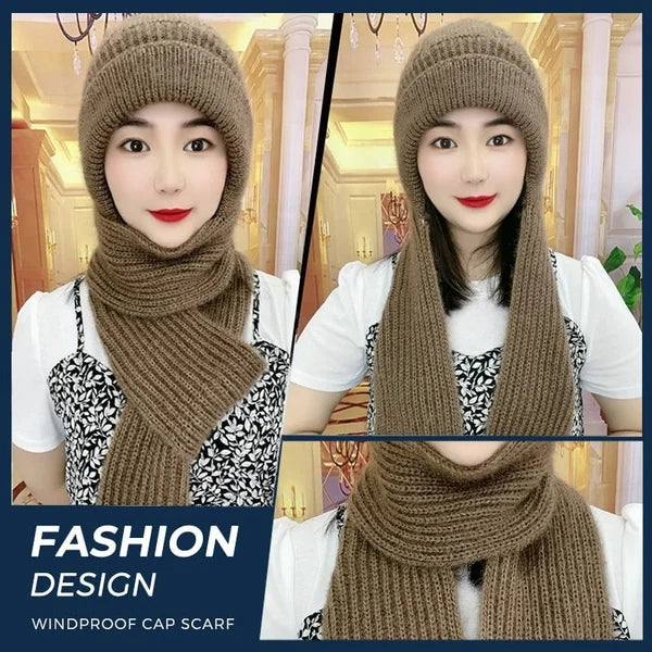 Integrated Hearing Protection Windproof Beanie Scarf