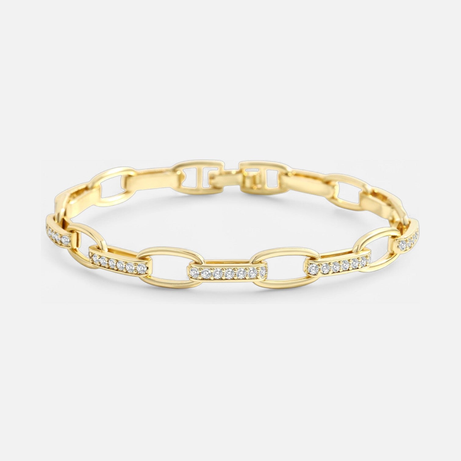 Interlume Diamond Paperclip Bracelet