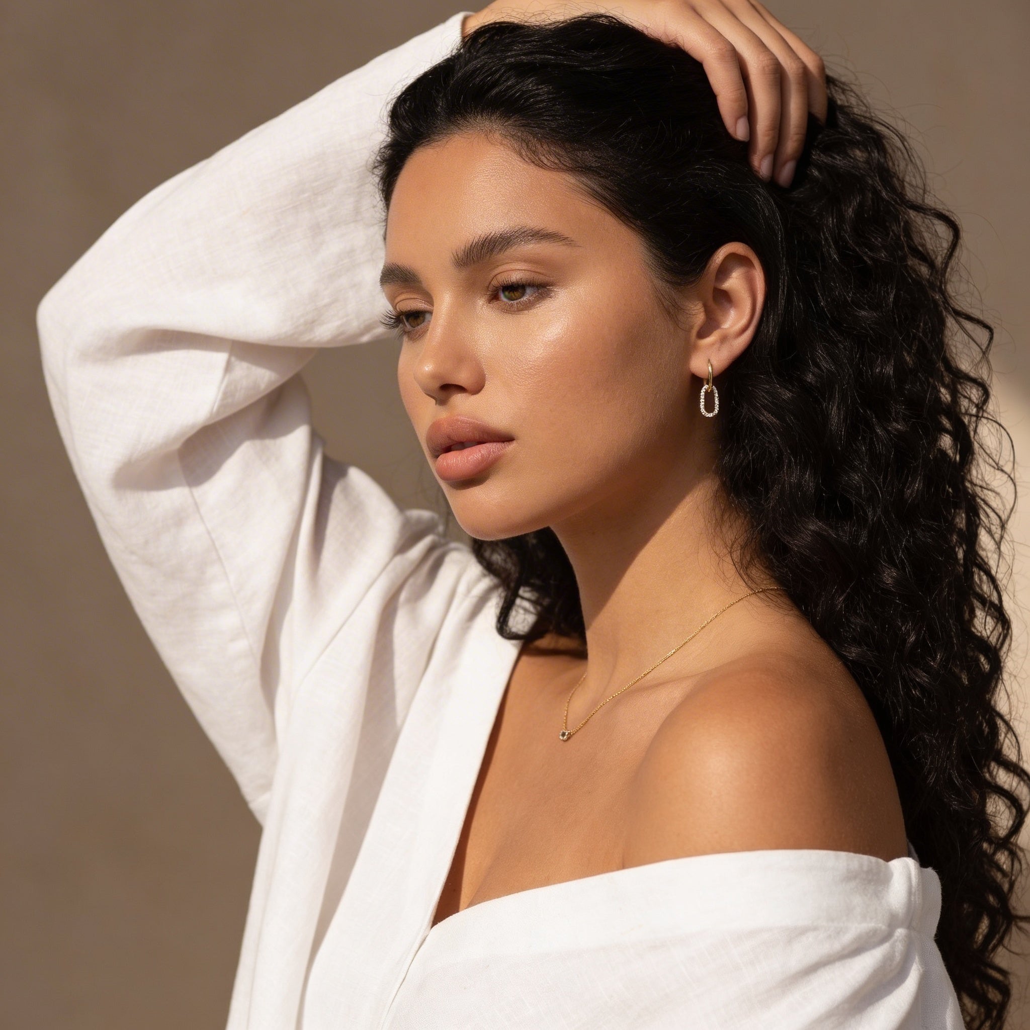 Interra Double Hoop Diamond Earrings