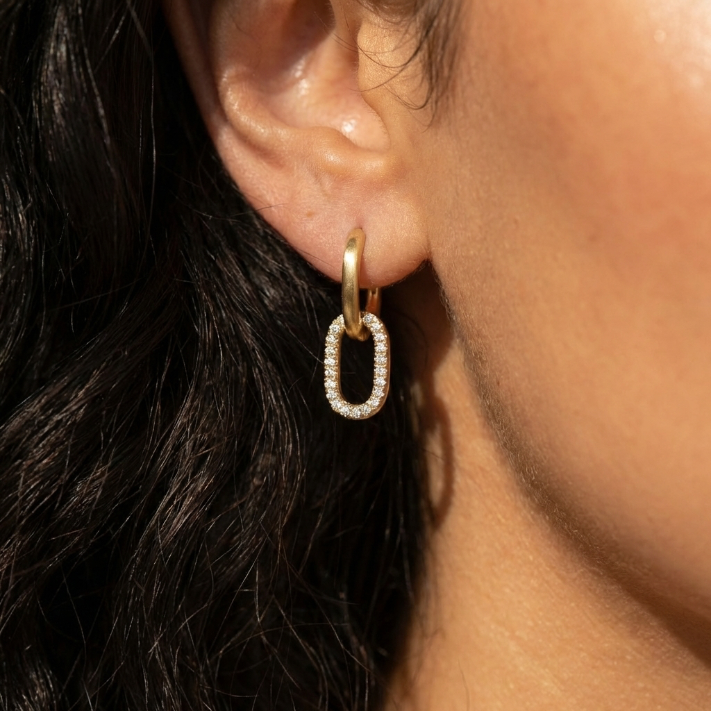 Interra Double Hoop Diamond Earrings