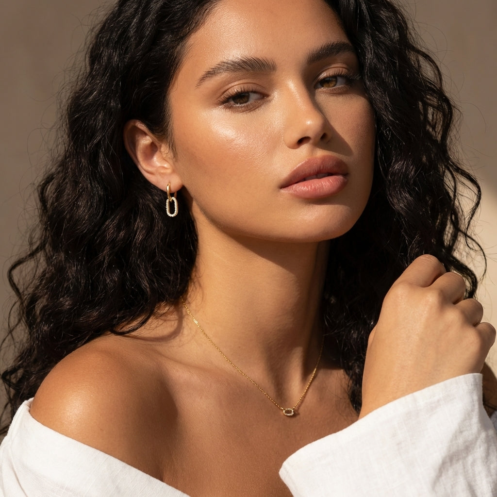 Interra Double Hoop Diamond Earrings