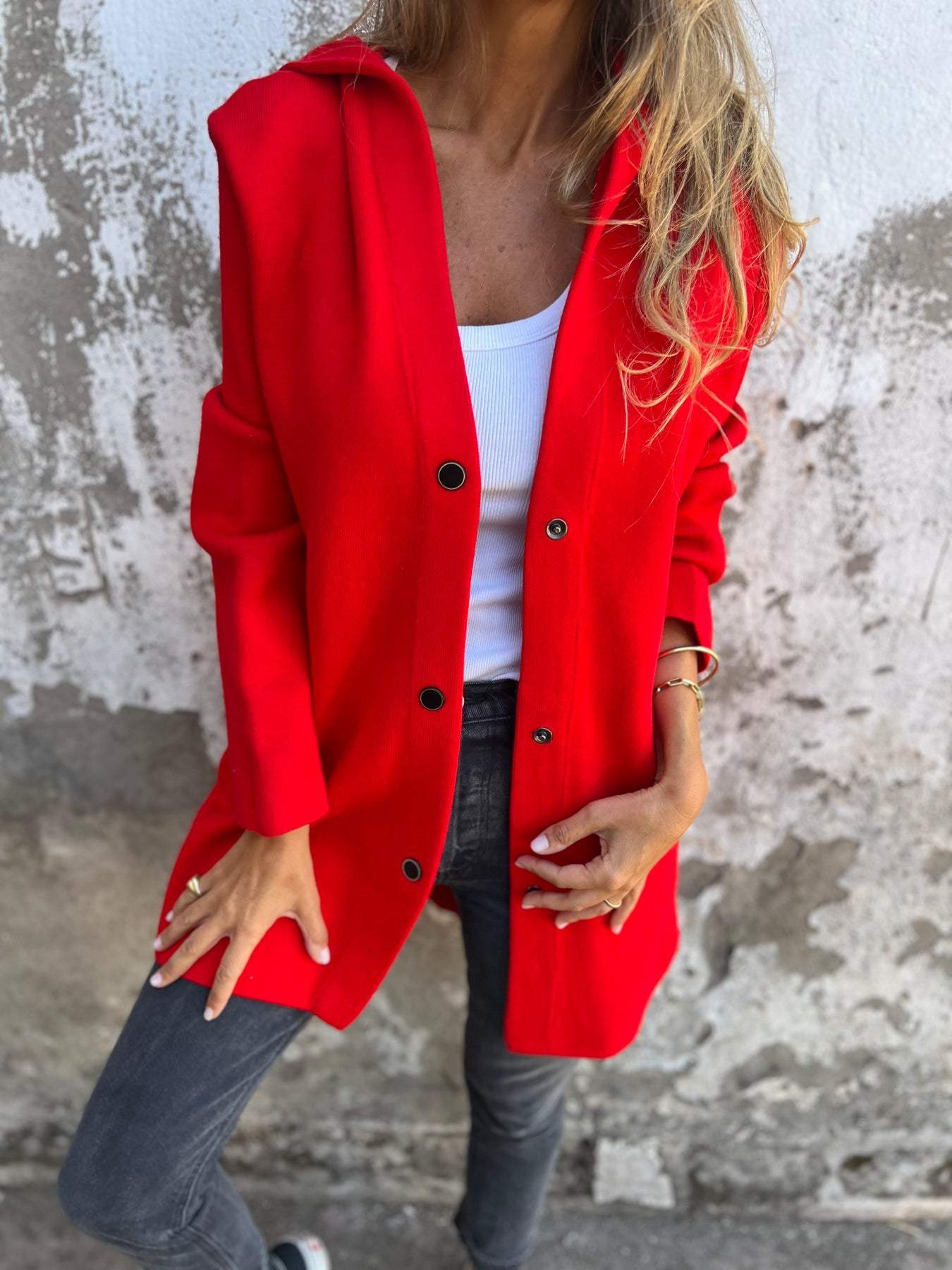 Isolde – Cardigan with Button Placket and Hood