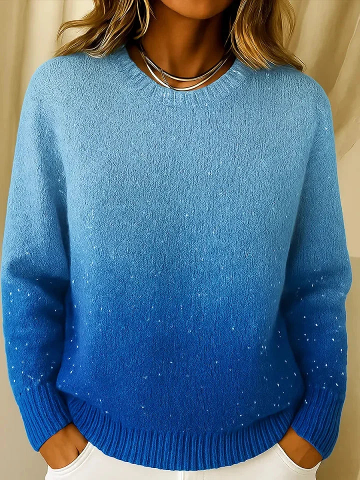 Izabell – Elegant Knit Top with Sparkling Gradient