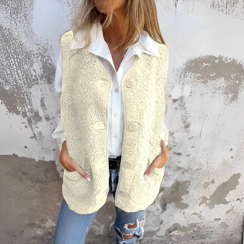 Jacklyn – Teddy Vest with Buttons