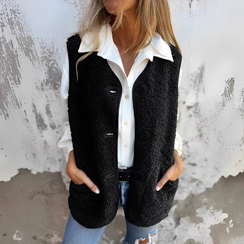 Jacklyn – Teddy Vest with Buttons