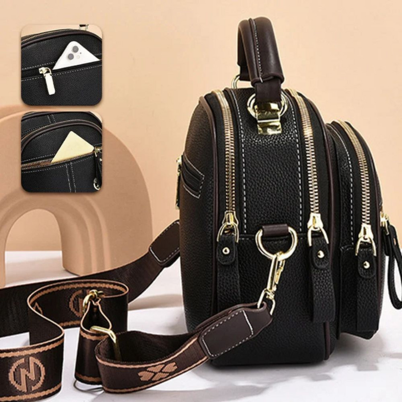 Janette – Leather Shoulder Bag with Multiple Compartments
