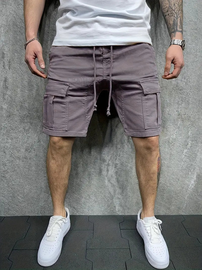 Jelte – Casual Non-Stretch Drawstring Cargo Shorts
