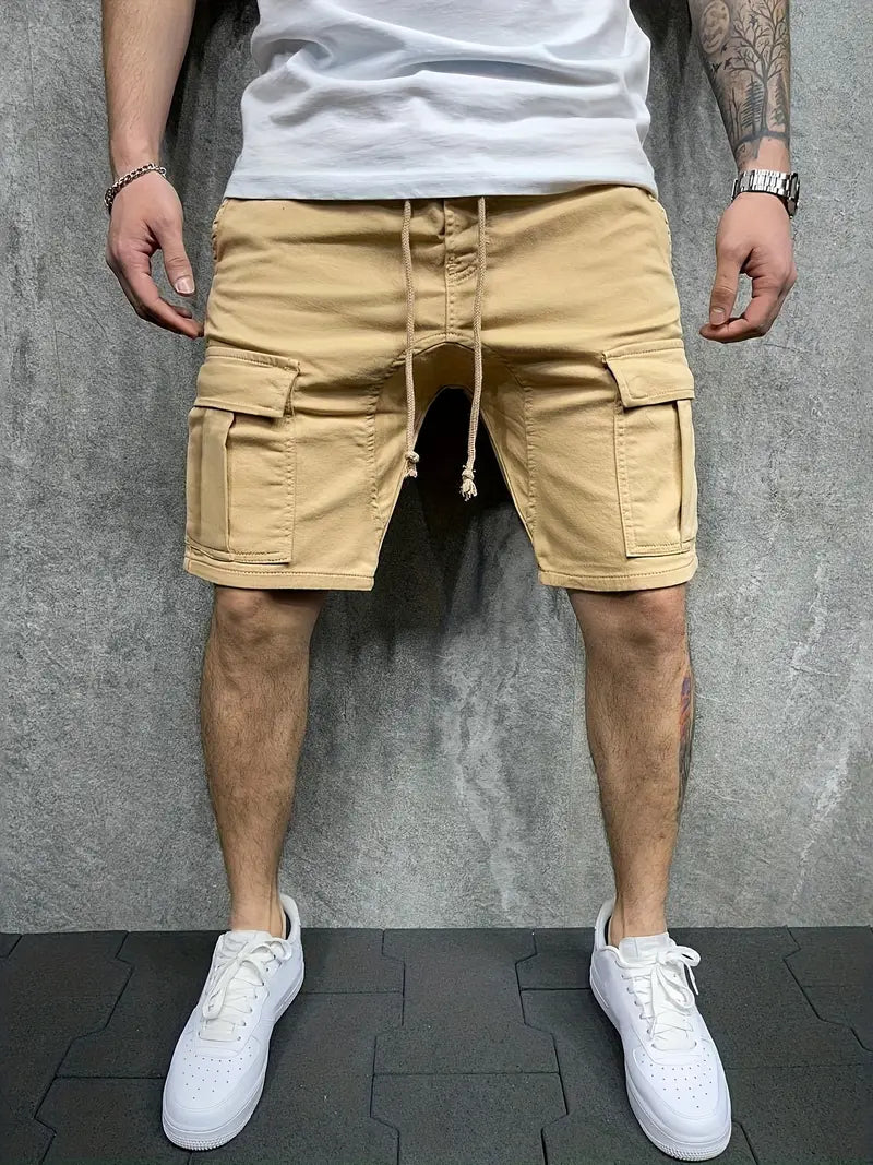 Jelte – Casual Non-Stretch Drawstring Cargo Shorts