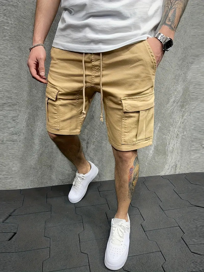 Jelte – Casual Non-Stretch Drawstring Cargo Shorts
