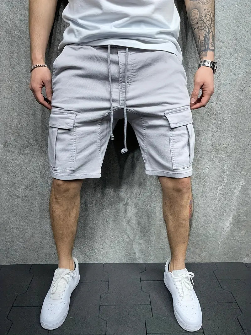 Jelte – Casual Non-Stretch Drawstring Cargo Shorts