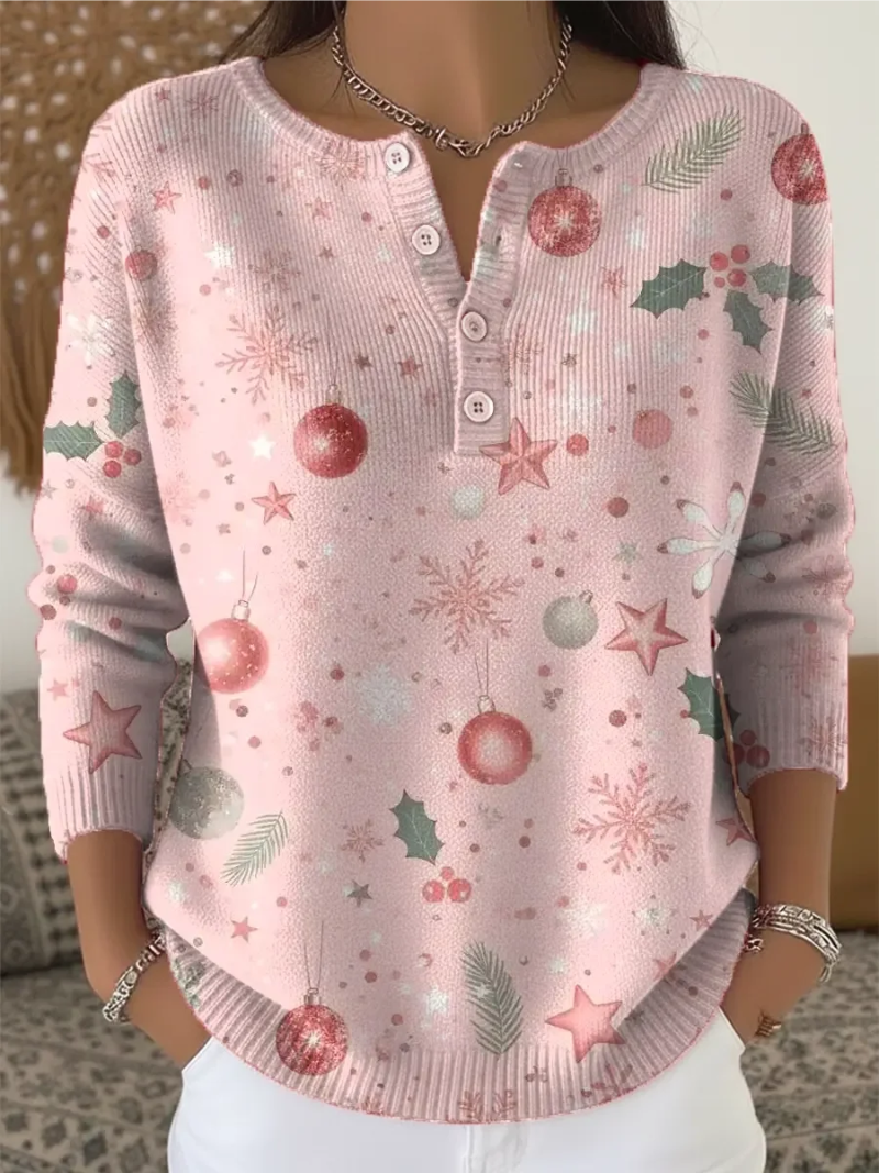 Jessalyn – Christmas Sweater with Buttons