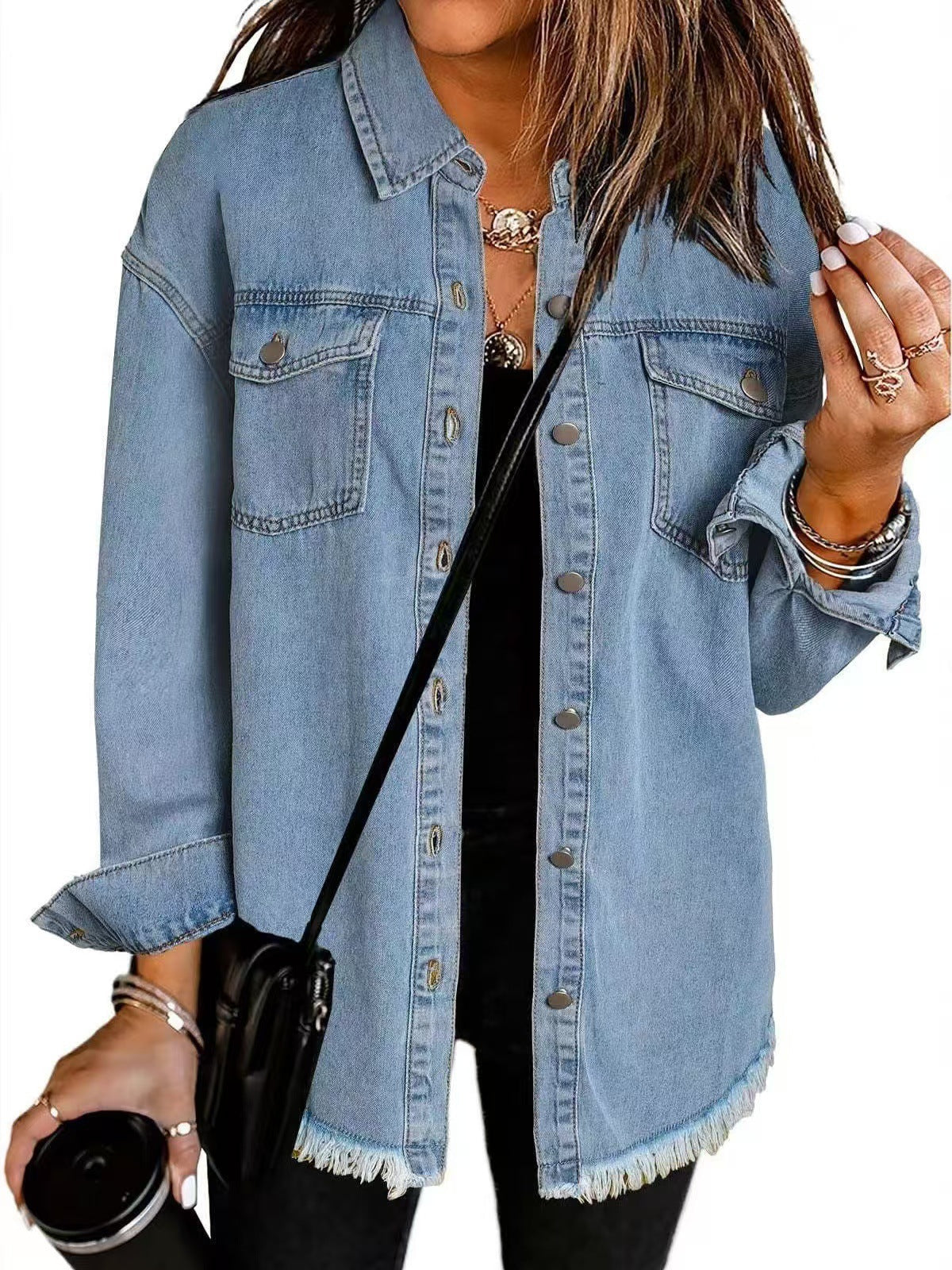 Jolien – Long-Sleeved Denim Jacket with Pockets