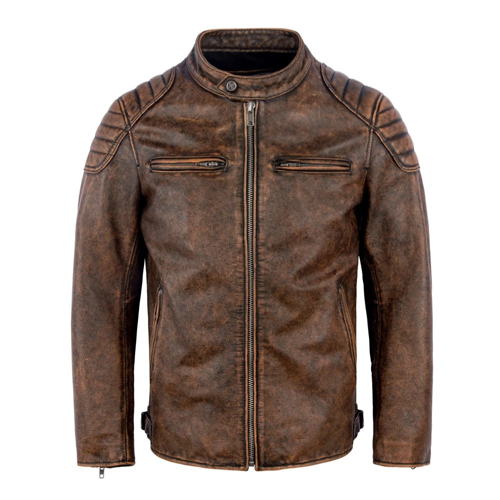 Jorge – Leather Jacket with Front Zipper