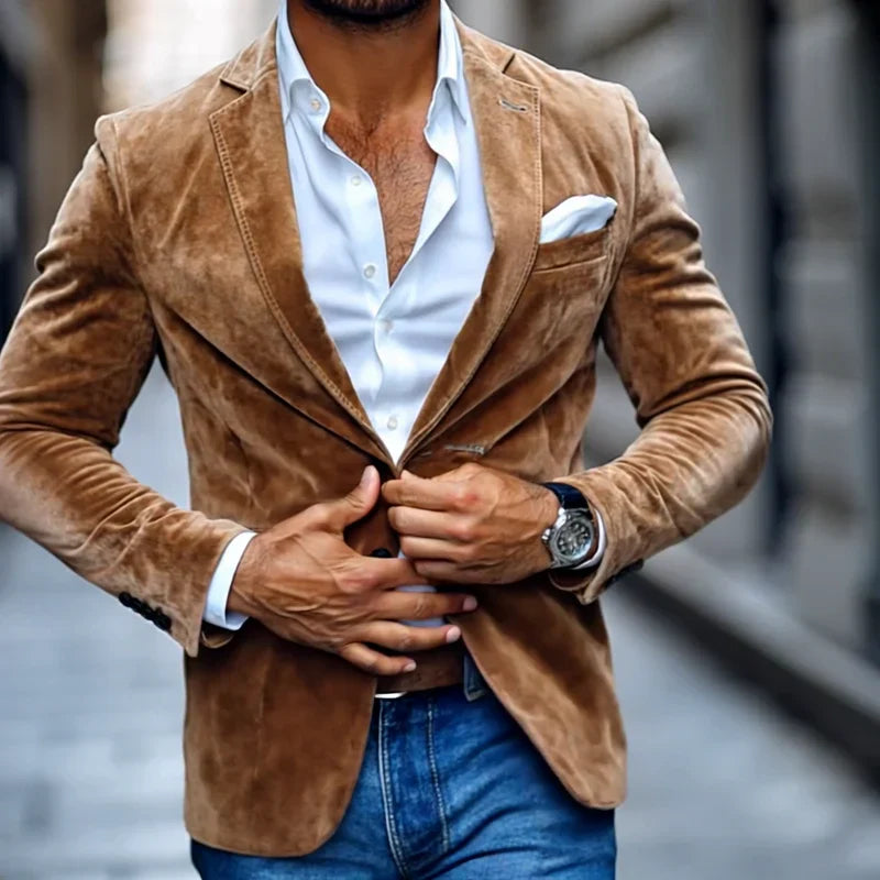 Jrgen - Classic Two-Button Suede Blazer