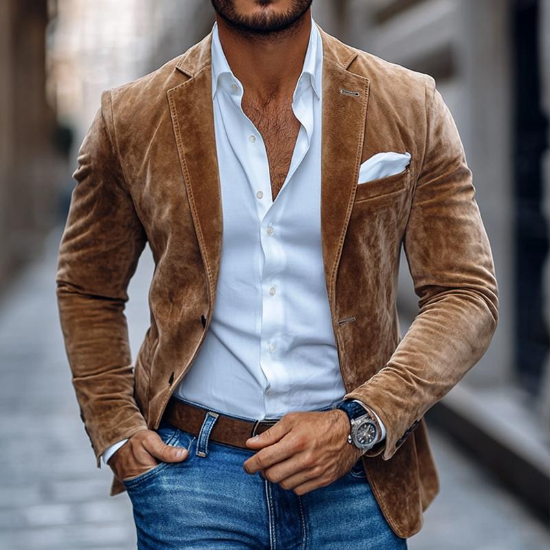 Jrgen - Classic Two-Button Suede Blazer