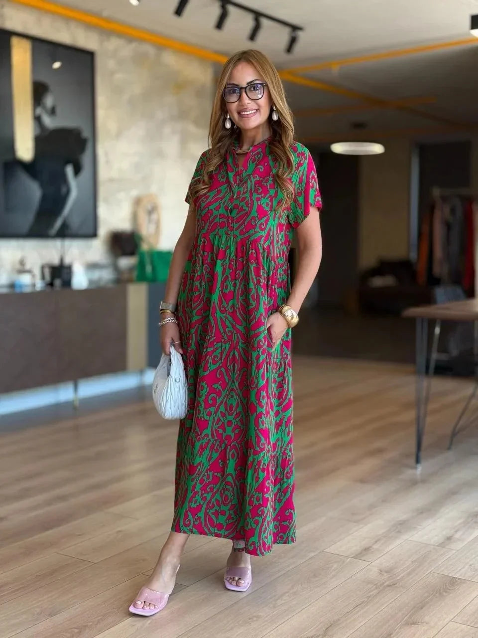Jubilee – Loose-Fit A-Line Dress with Prints